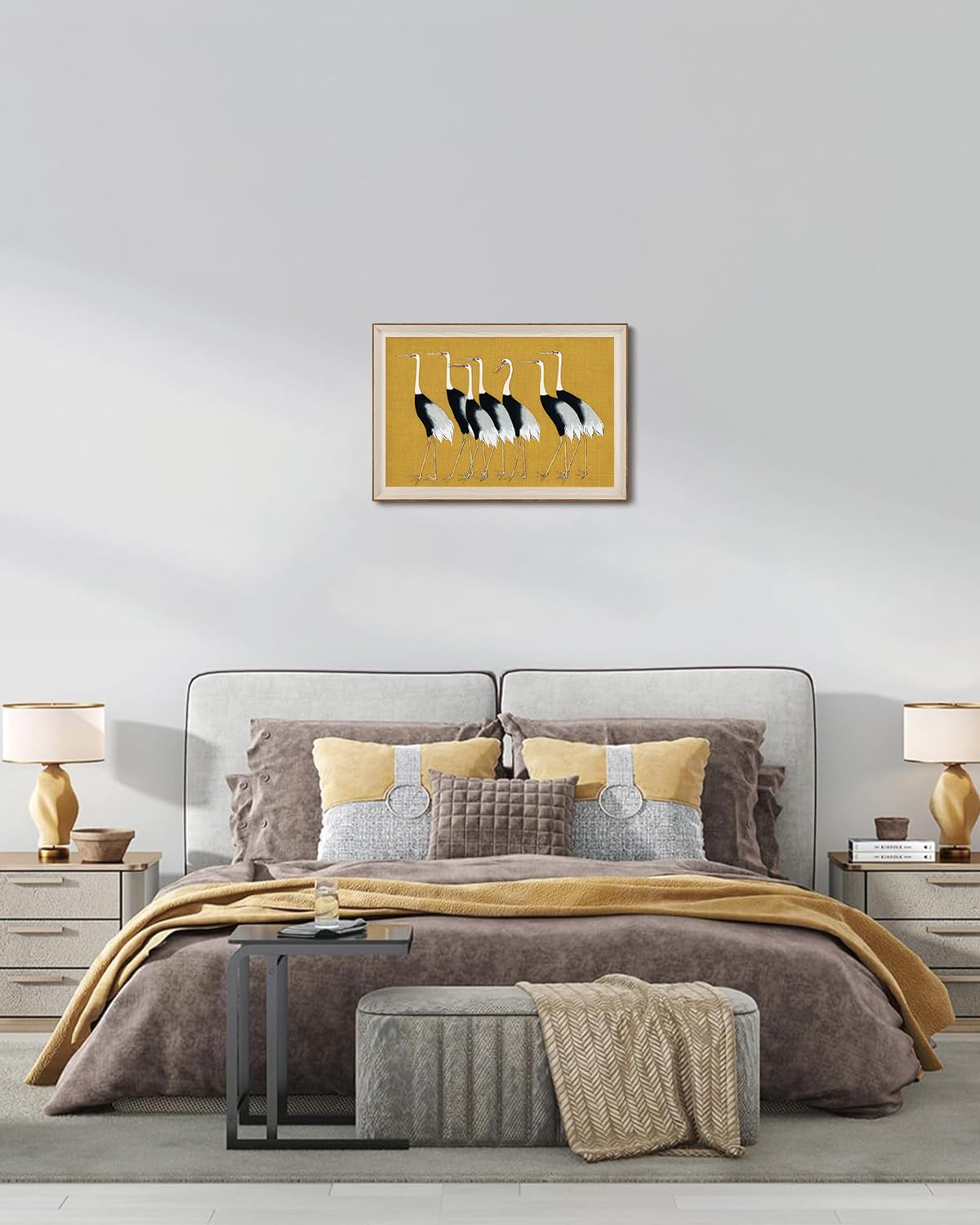 Cranes Wall Art Animal Canvas Print Pictures Vintage Wall Decor 12x16in (Crane / 16"L x 12"W)