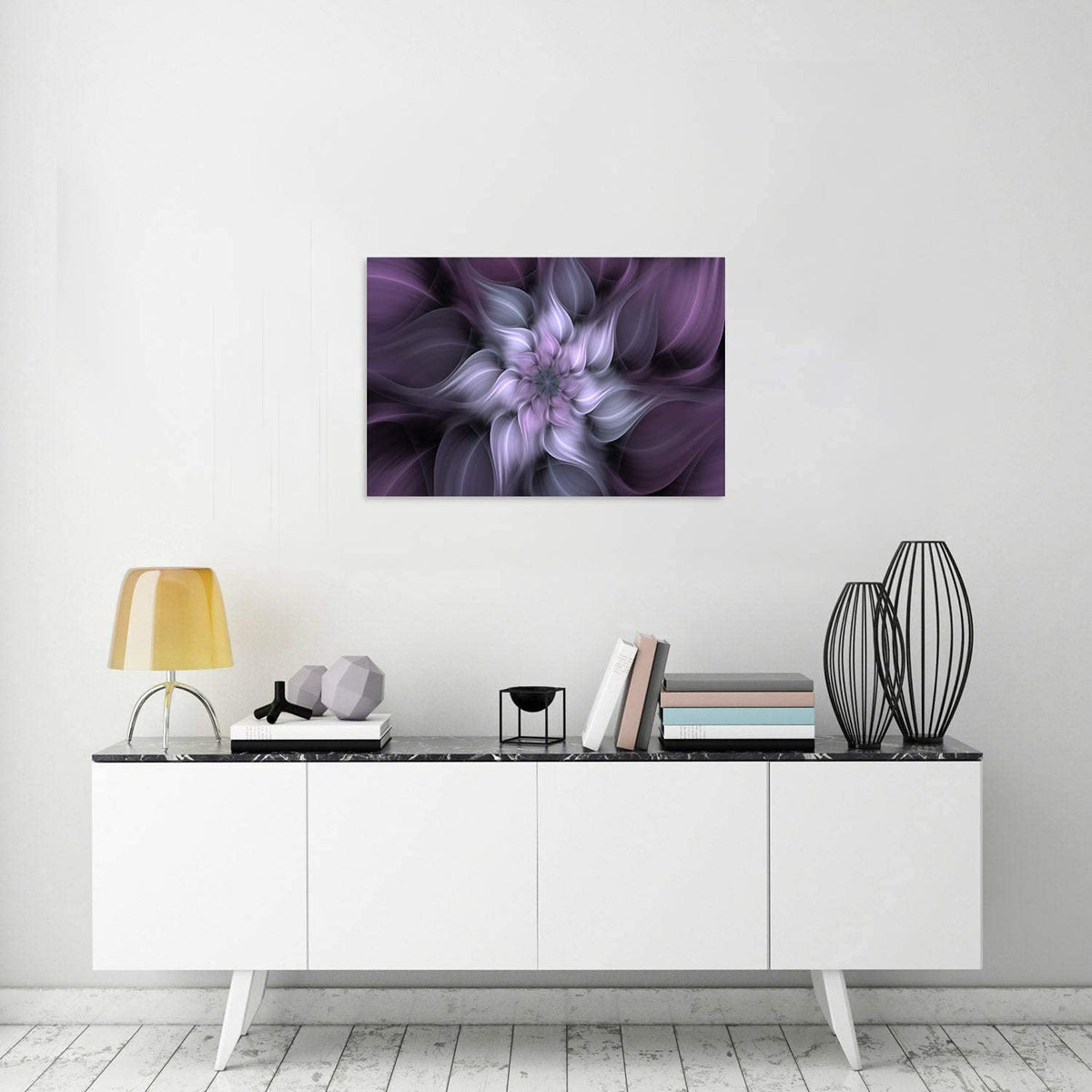 1 Panel Bauhinia Chinese Redbud Purple Flower Plant Botany Picture Flower Artwork Oil Painting on Canvas Stretched and Framed 12x18 inch Print Home Decor Living Room Bedroom Wall Art Hanging (18"L x 12"W / Purple Flower)