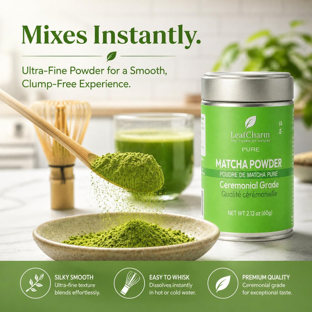 Ceremonial Grade Matcha Powder 60g (2.12oz)