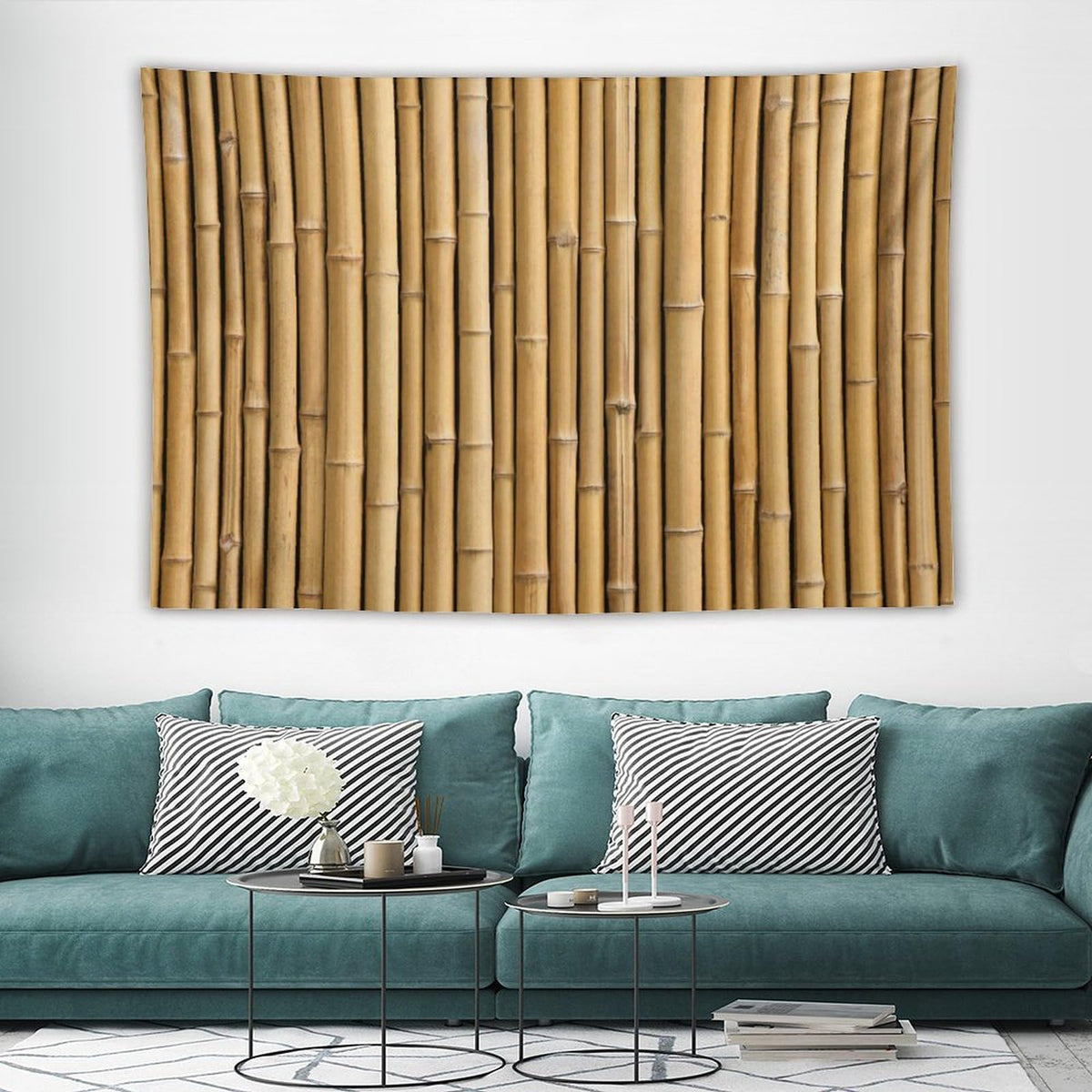 Bamboo Printed Tapestry Wall Hanging Zen Japanese Nature Plant Tapestries Home Decor for Living Room Bedroom Apartment Farmhouse Dorm 60"x90" (60"L x 90"W / Bamboo-11)