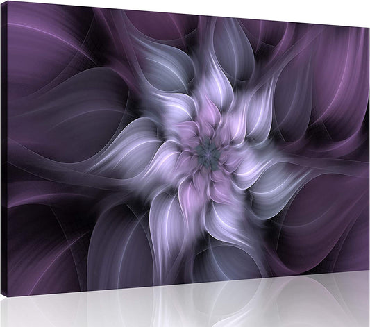 1 Panel Bauhinia Chinese Redbud Purple Flower Plant Botany Picture Flower Artwork Oil Painting on Canvas Stretched and Framed 30x40 inch Print Home Decor Living Room Bedroom Wall Art Hanging (40"L x 30"W / Purple Flower)