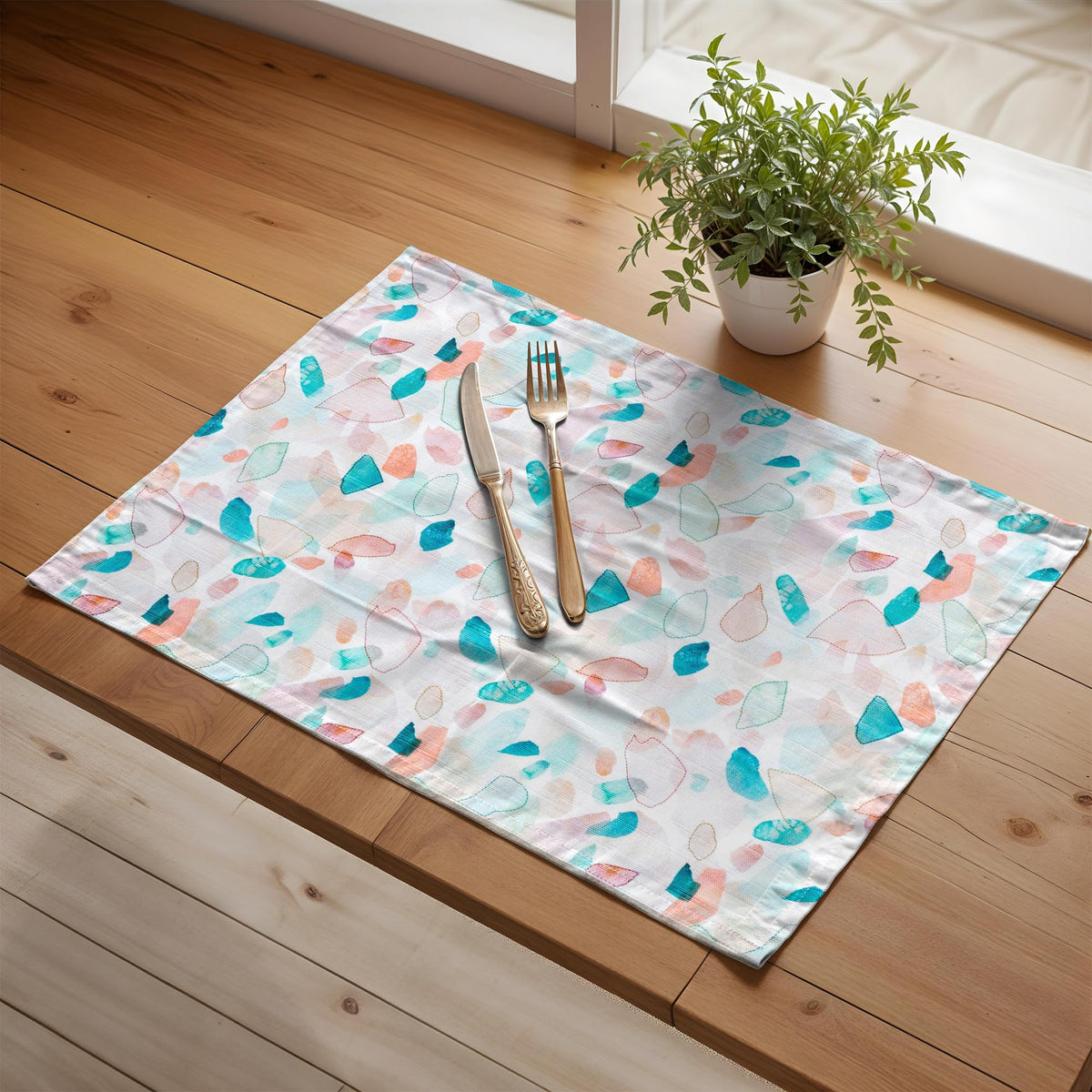Placemats Set of 4 Reusable 100% Cotton (112 - Summer Picnic / 13" X 19" (Pack of 4))
