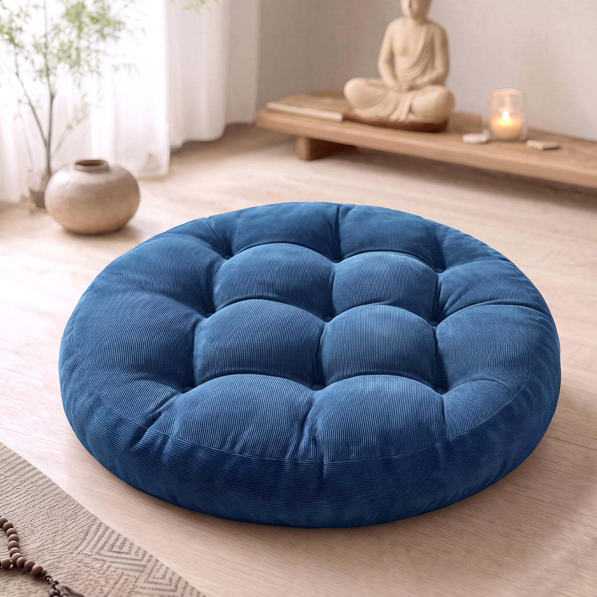 Round Meditation Cushion (1 Pack / Round | Navy | 1 Pack)