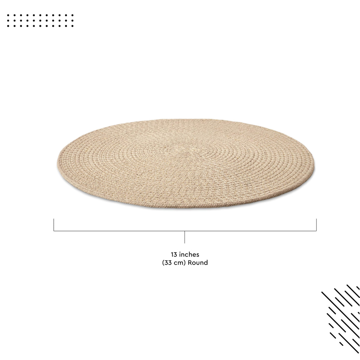 Placemats Round Cotton Dining Table Mats 13" (Beige / 13" (Set of 4))