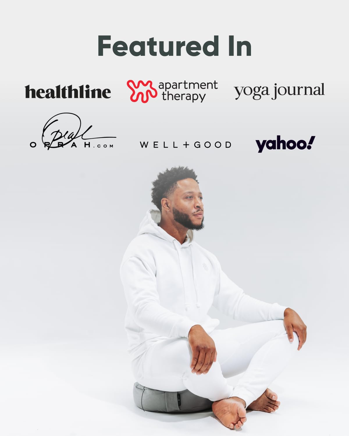 Mindful & Modern Large Meditation Cushion for Zafu Yoga (Round - Grey)