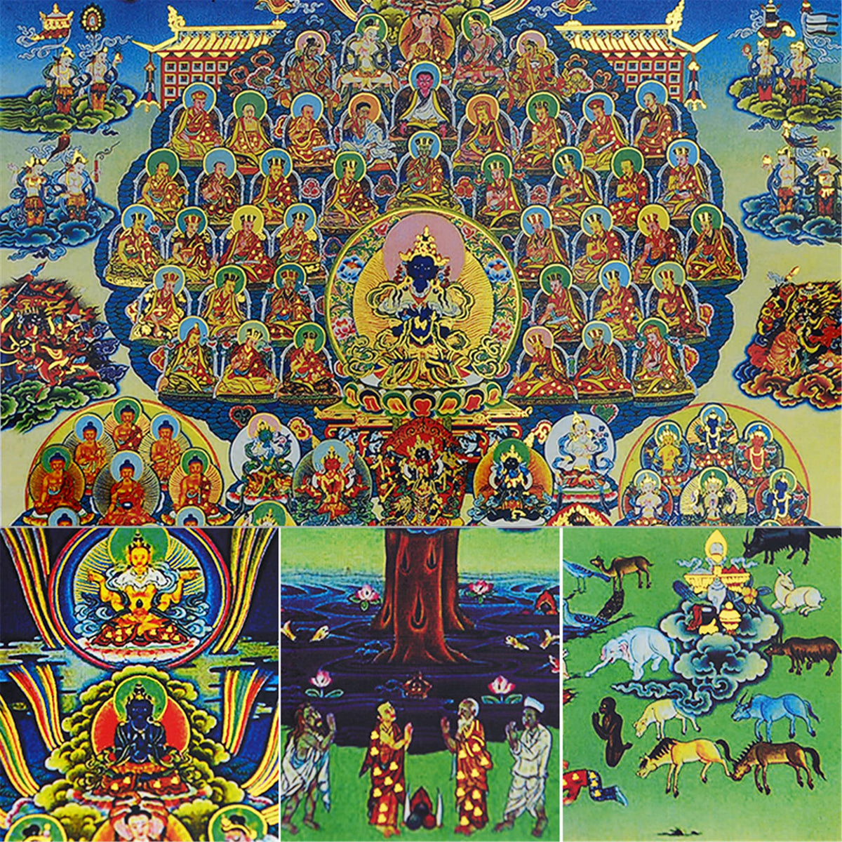 Karma Kagyu's Refuge Tree Thangka Tibetan Thangka Art (Karma Kagyu's Refuge Tree / 33.5"L x 24.8"W)