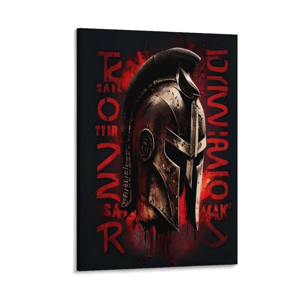 Spartan Strong Warrior Helmet Red Black Motivational Fitness Canvas Printing Wall Art Prints Wall Decor Posters Modern Gym Bedroom Living Room Office Man Cave Aesthetic 12x18inch (style-17 / 12x18inch(30x45cm) Frame)