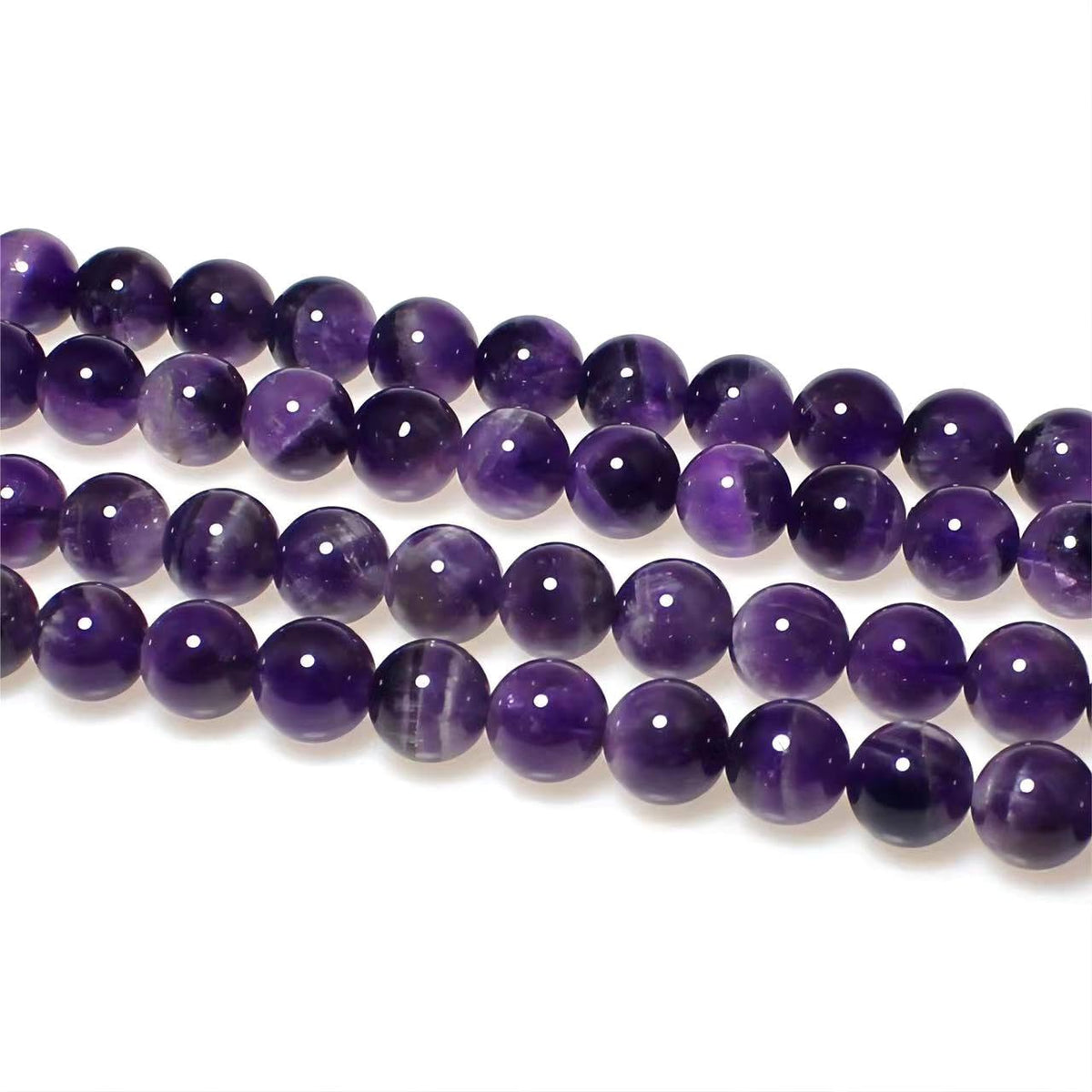 Natural Dreamy Amethyst Beads Round Stone Beads DIY Loose Beads for Jewelry Making Beads 15" (Dreamy Amethyst / 8mm)