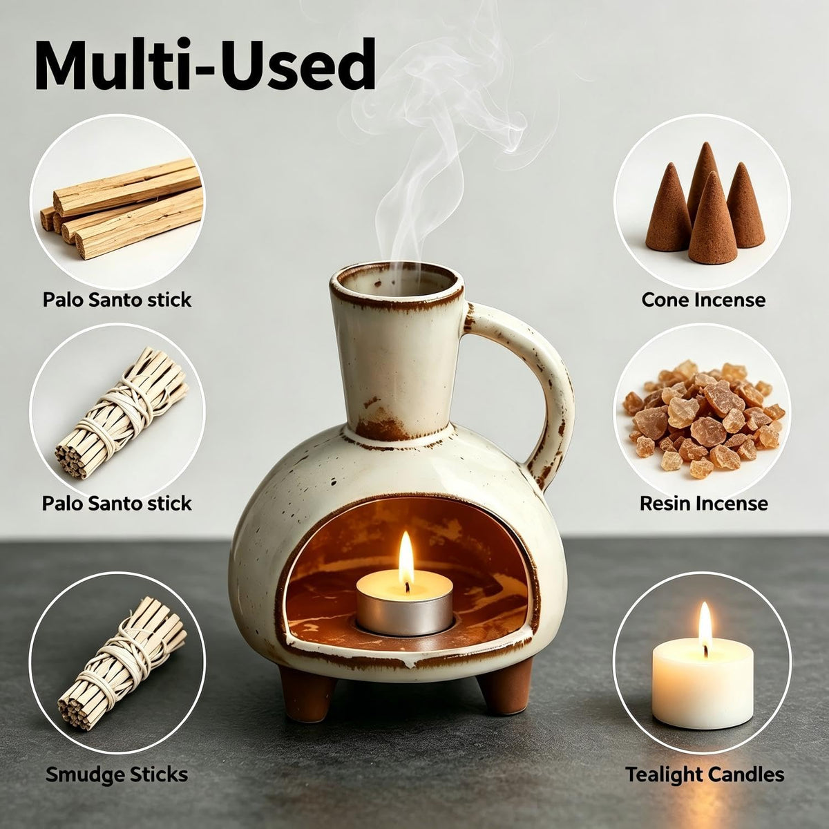 Ceramic Incense Holder (Retro 01)