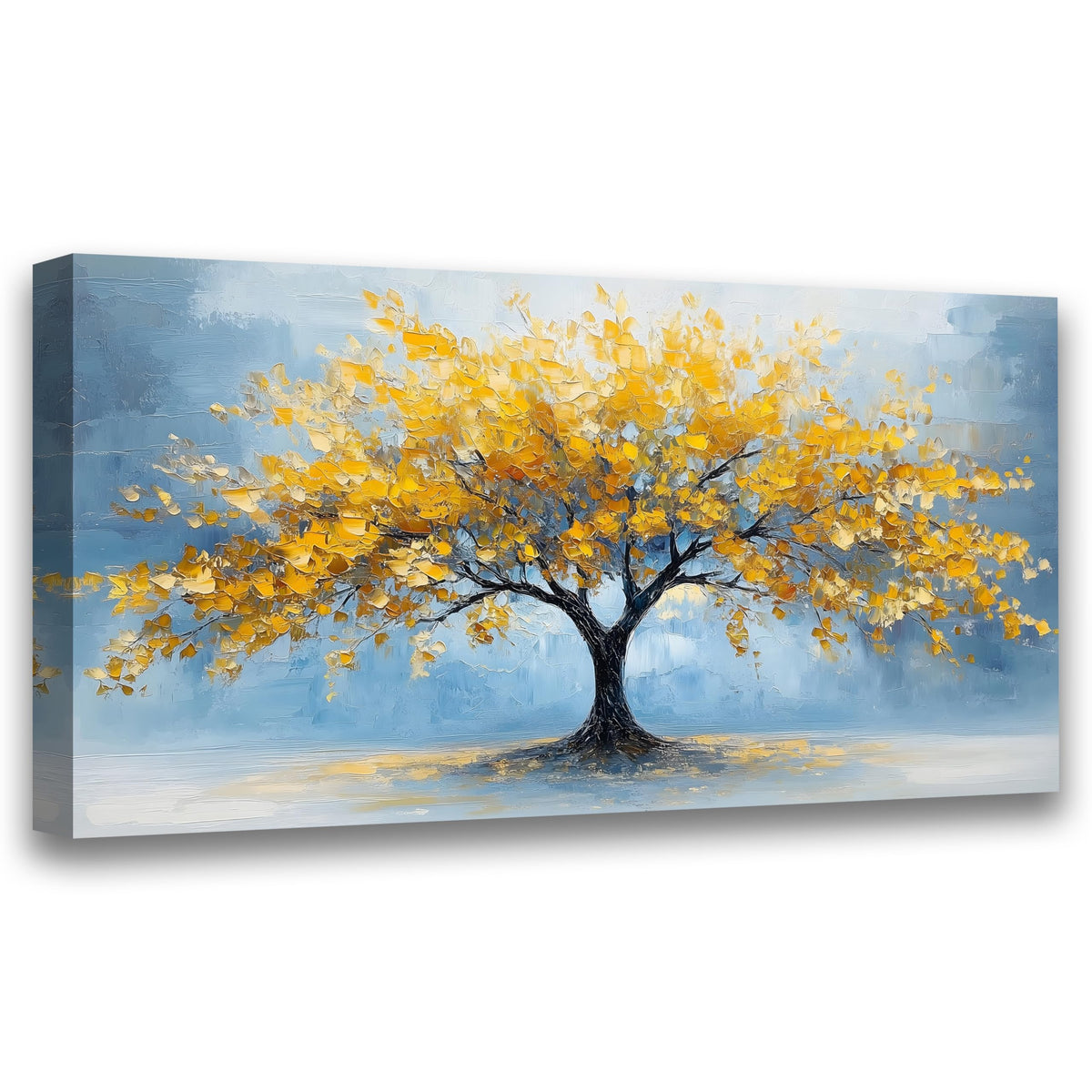Wall Art 40x20 Inch Yellow Tree of Life Canvas Print (40"L x 20"W / Abstract Yellow Tree of Life)