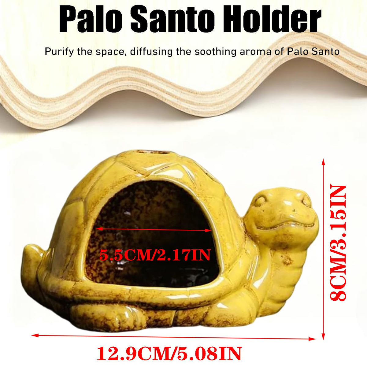 Ceramic Turtle Mini Chiminea (Yellow)