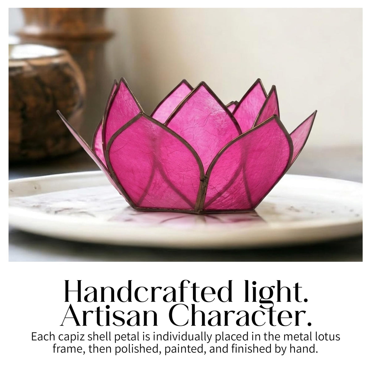 Lotus Tea Light Candle Holder (Flamingo / Mini)