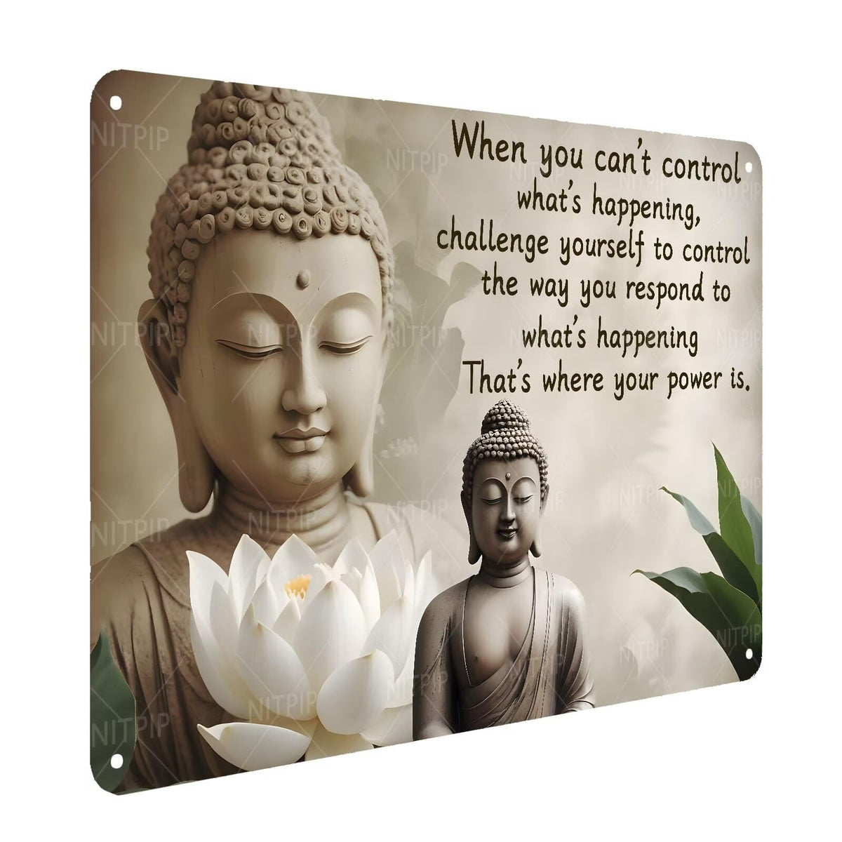 Buddhist Prayer Metal Sign Wall Decor Buddhist Prayer Sign Retro Religious Metal Sign (Buddhist Prayer / 12x16 Inch)