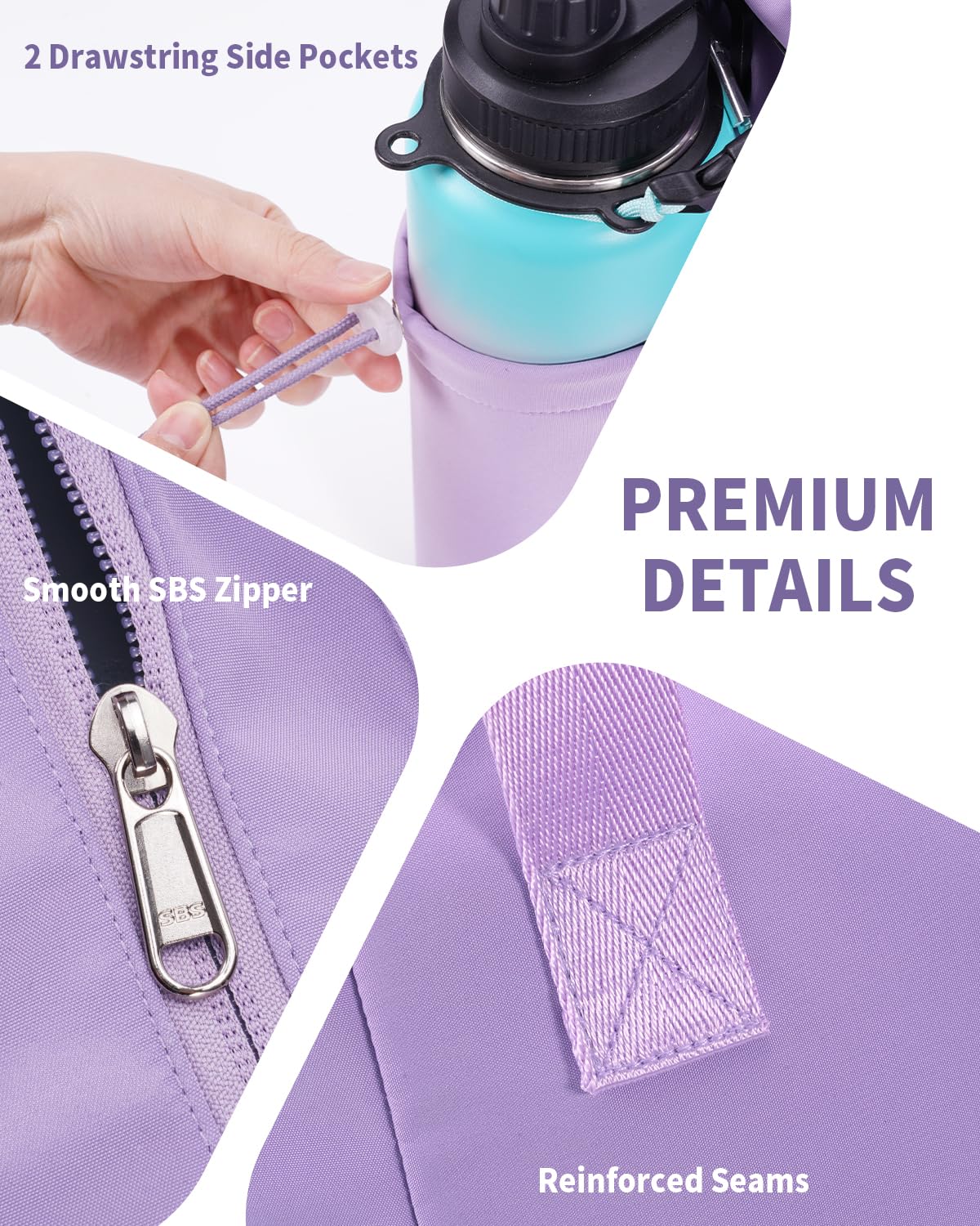 Yoga Mat Bag Tote Gym Bags Water Resistant Yoga Mat Bag Carrier (Purple)
