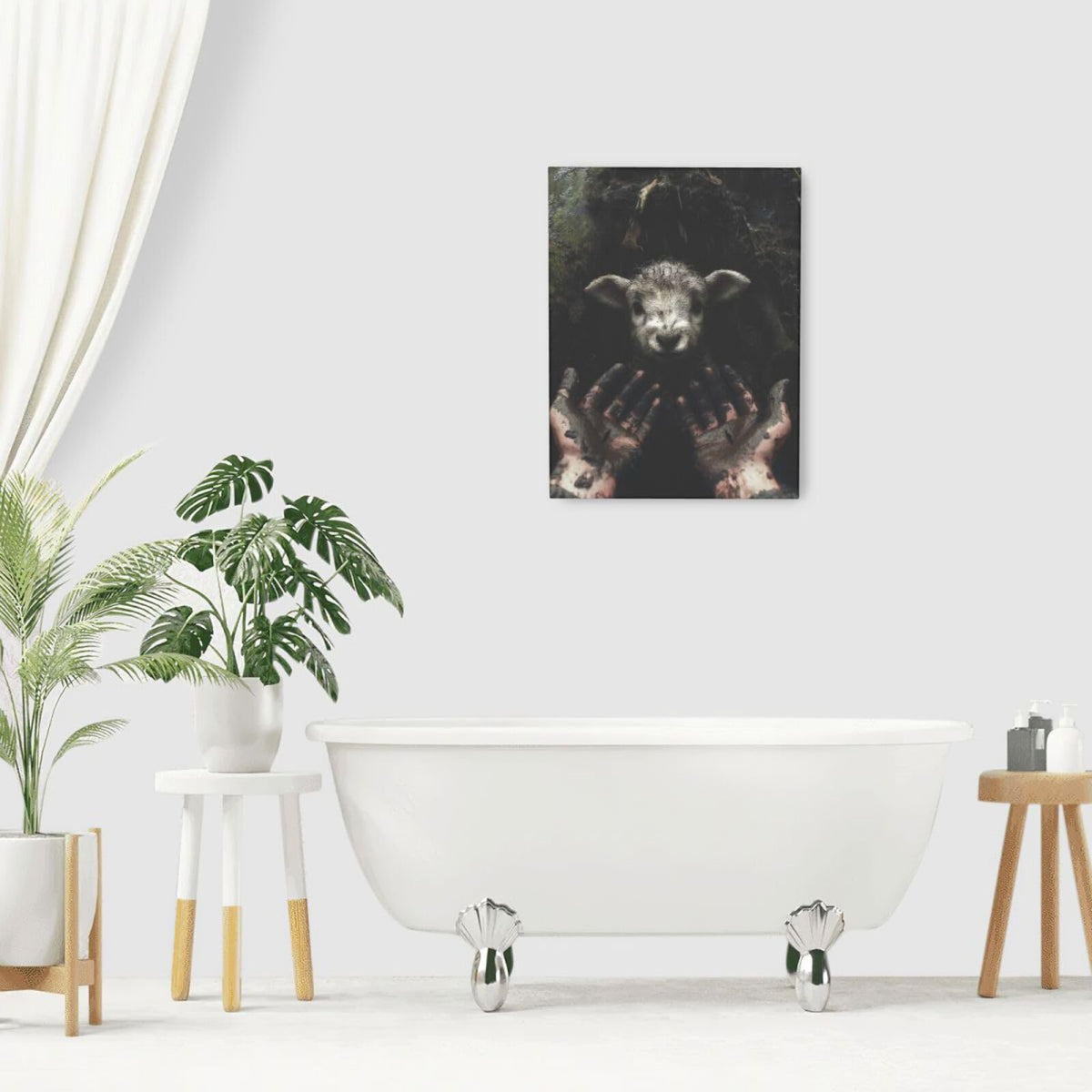 Jesus Lamb Wall Art Christian Canvas Wall Decor Religious Bible Pictures Christ Paintings Prints Artwork Framed Decorations For Church Prayer Room Bathroom Bedroom Living Room Gifts 12" x 16" (Lamb / 16"L x 12"W)