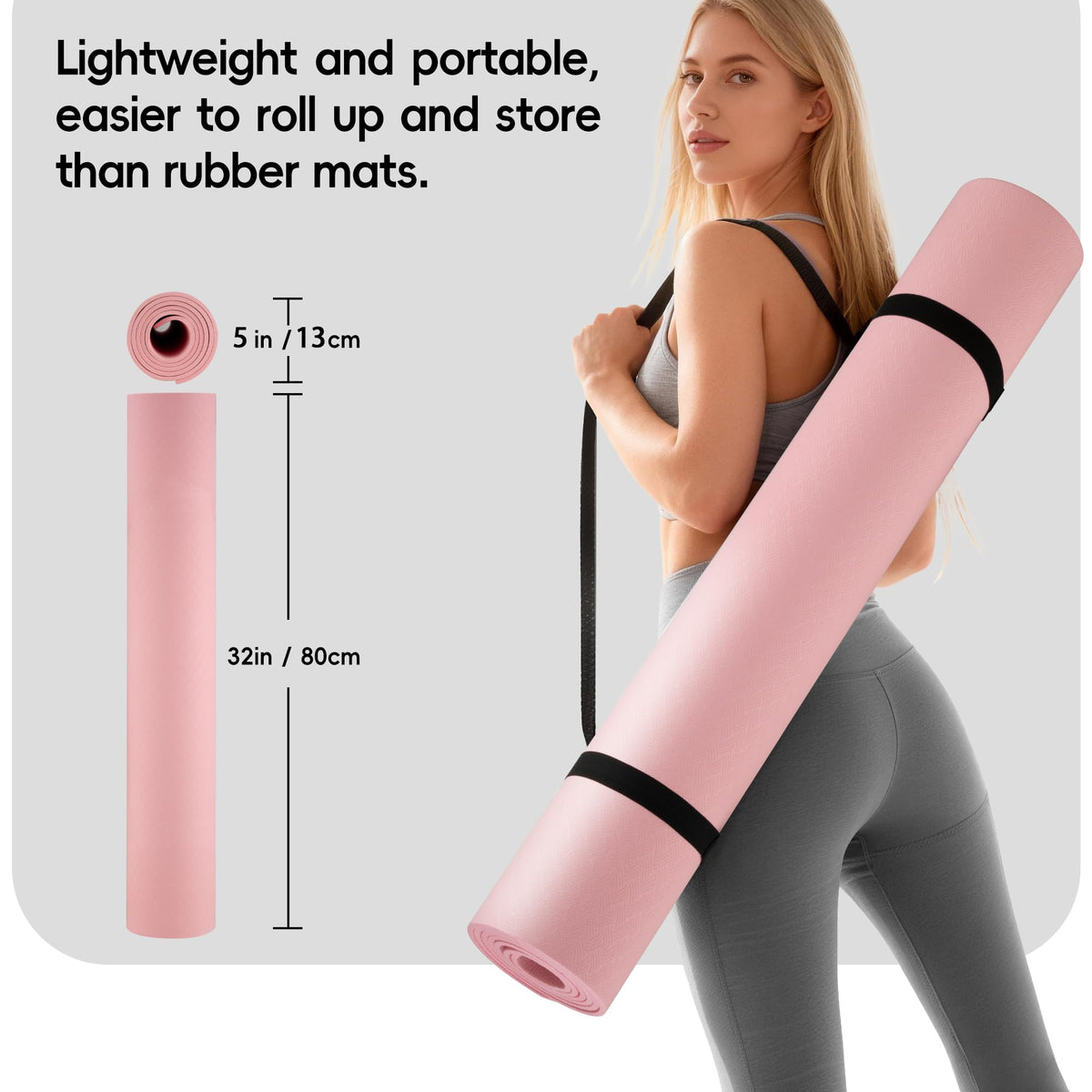 Extra Wide Yoga Mat 72" x 32" (Cornelian Cherry Pink)