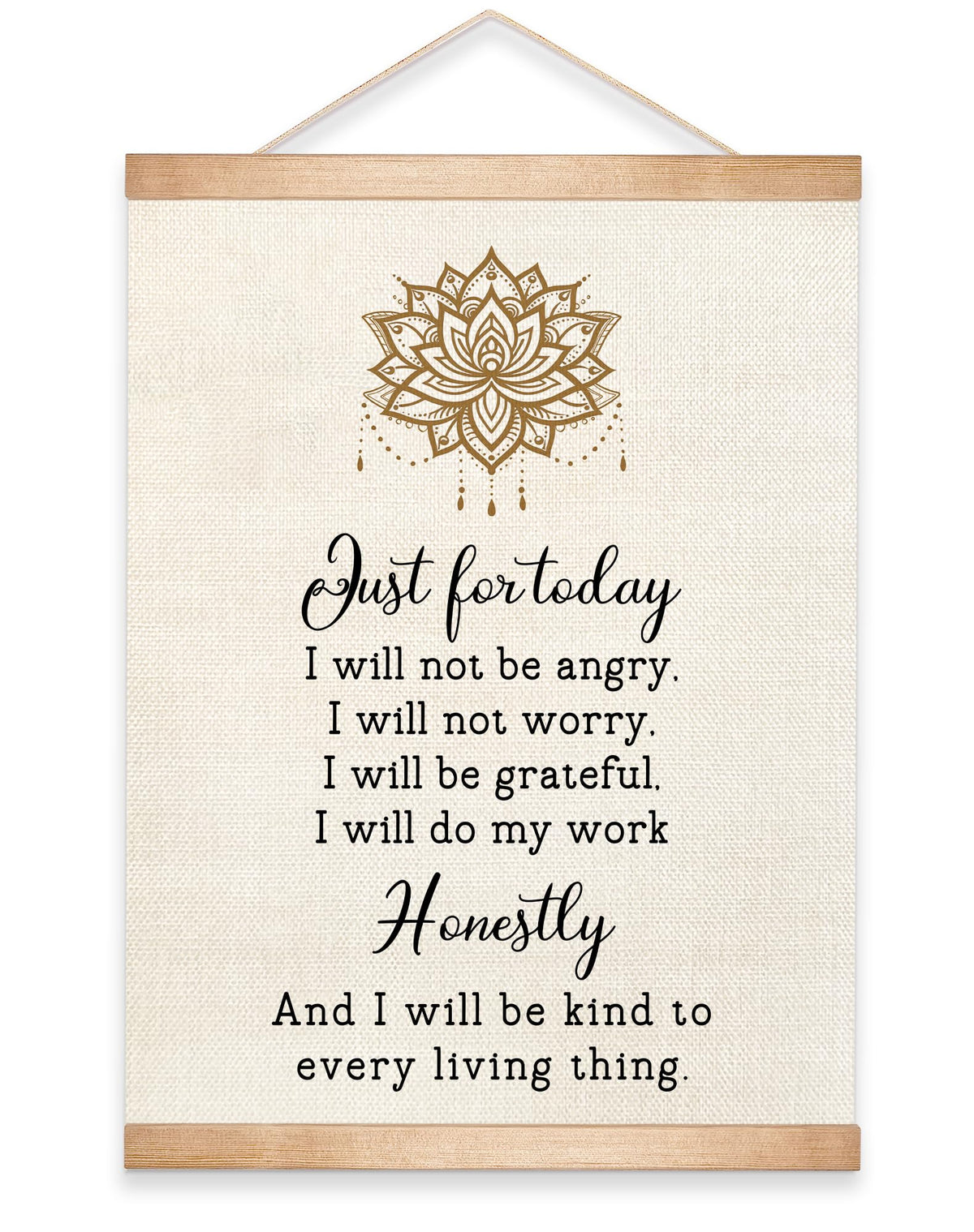 Boho Lotus Wall Art Poster (Beige-1)