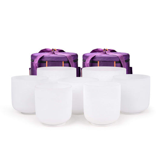6‑10 Inch Color Chakra Set of 7 Crystal Singing Bowls (6-10 inch / Set of 7 Singing Bowls)