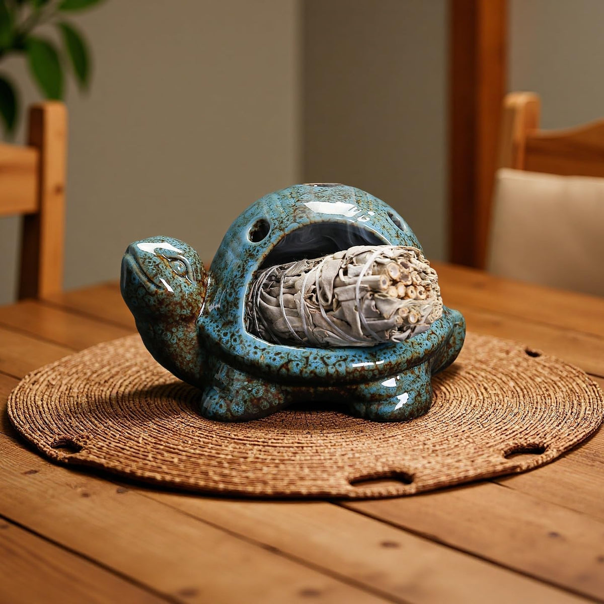 Turtle Palo Santo Holder Ceramic Palo Santo Burner Sage Holder for Burning (A)