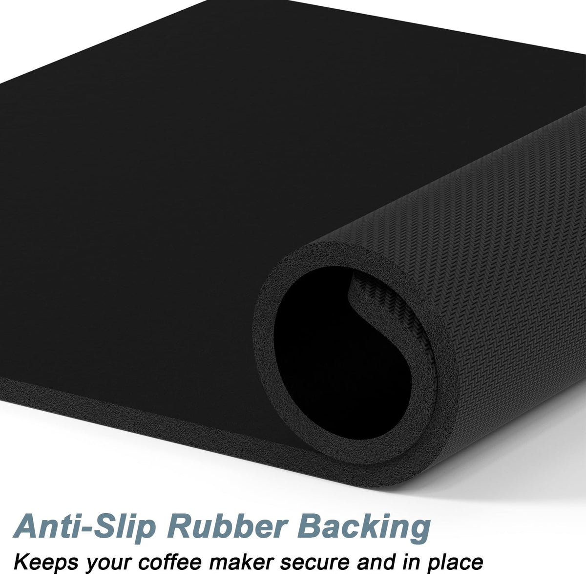 Coffee Mat 16" x 24" Coffee Bar Mats for Espresso Machine Station Accessories and Organizer (A-Jet Black / 16" x 24")