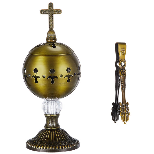 1 Set Incense Burner with Tong (Bronze / Retro)