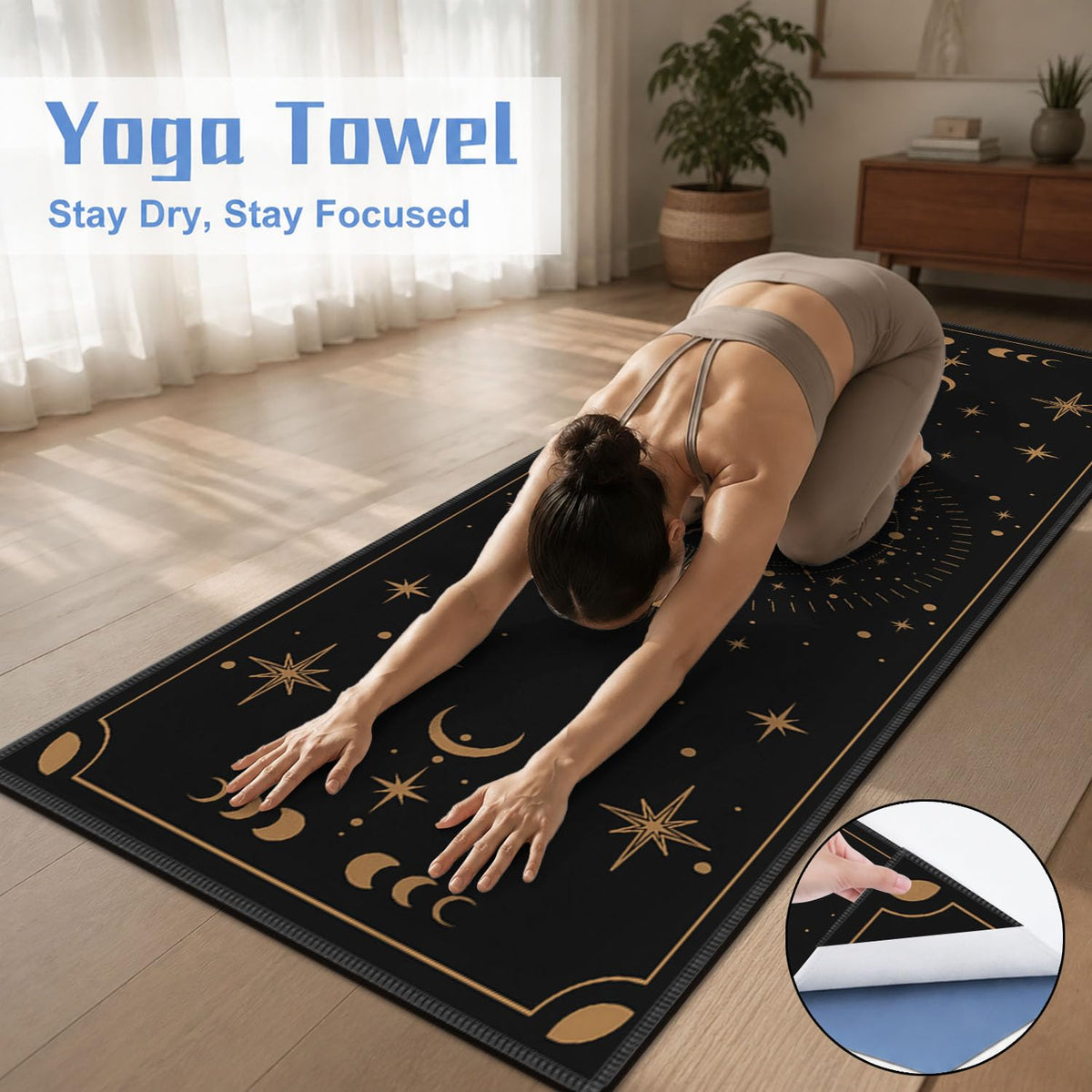 Yoga Mat Towel (Boho Sun-03 / Small)