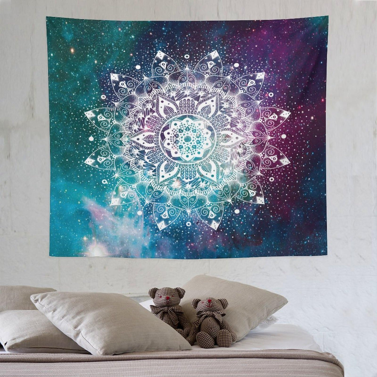 Hippie Mandala Tapestry Wall Hanging Bohemian Galaxy Space Indian Medallion Trippy Aesthetical Tapestries Home Decor for Living Room Bedroom Farmhouse Apartment Dorm 50"x60" (50"L x 60"W / Mandala-42)