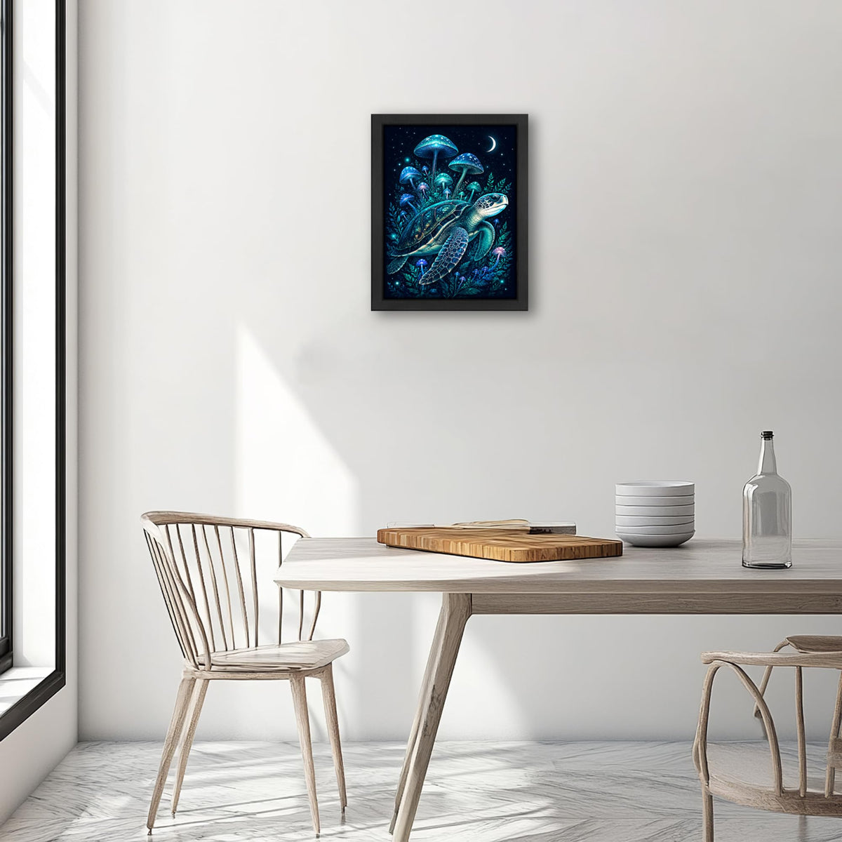 Fantasy Sea Turtle Decor Wall Art (Wall Art Framed 62 / 10"L x 8"W)