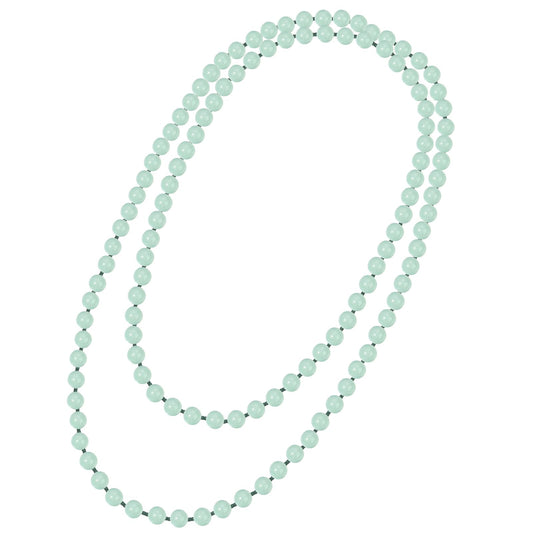 108 Mala Beaded Long Necklace Hand Knotted for Women (Burmese Jade 1)