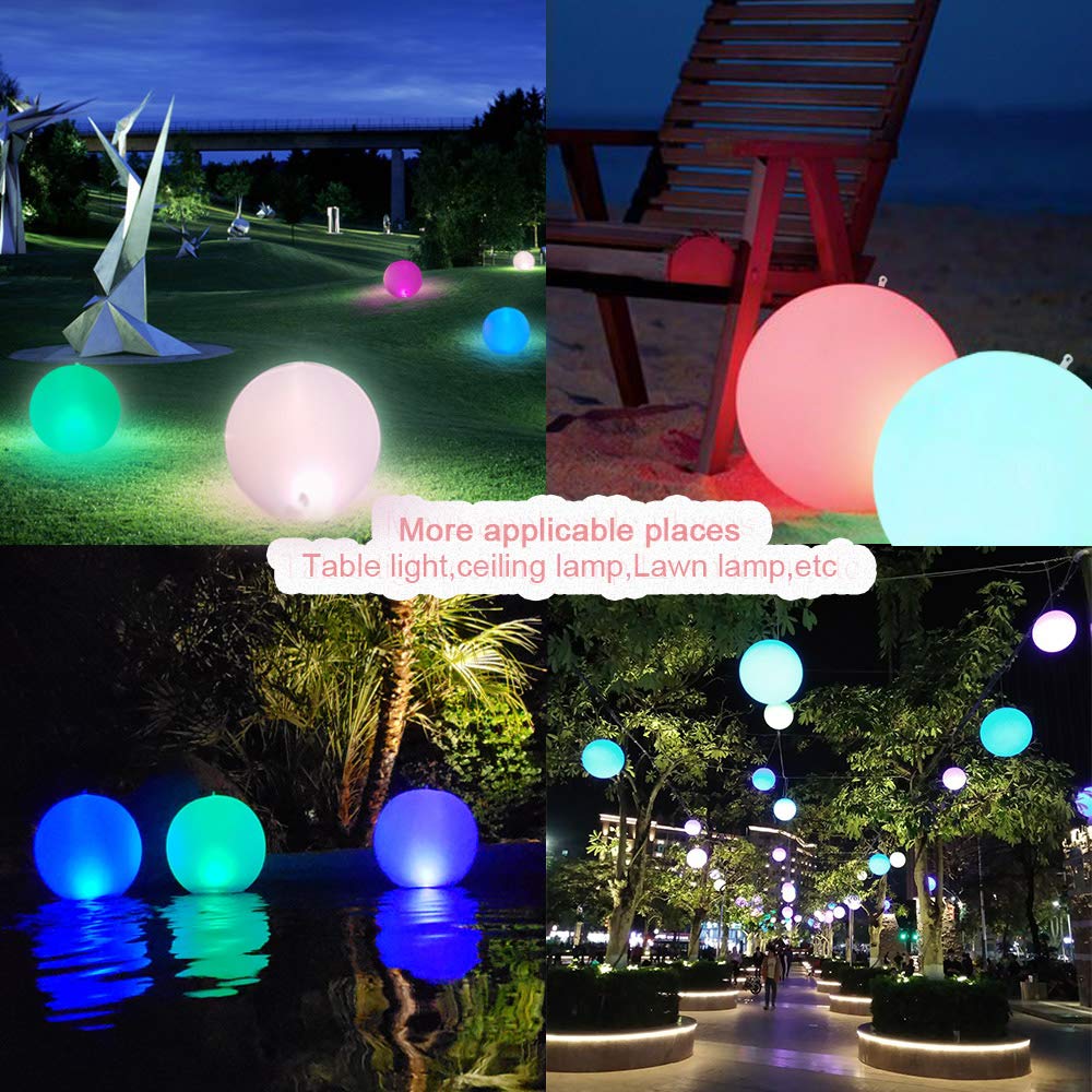 Rukars Floating Ball Pool Light Solar Powered 4 PCS (White)