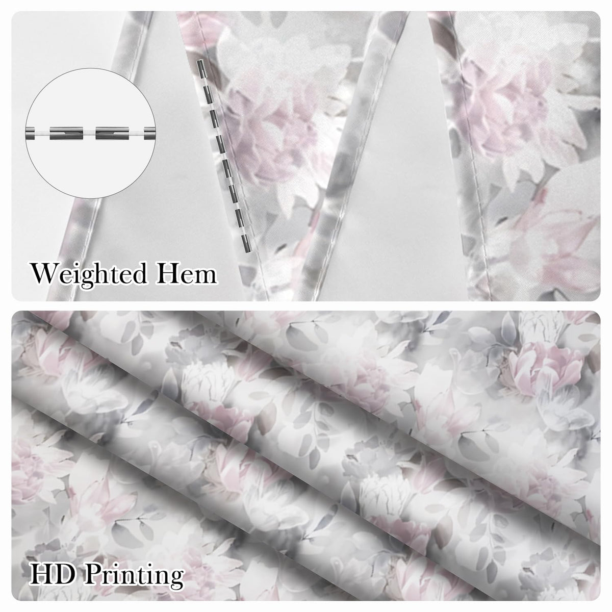 Watercolor Floral Shower Curtain 71x74 Inch (Floral-o)