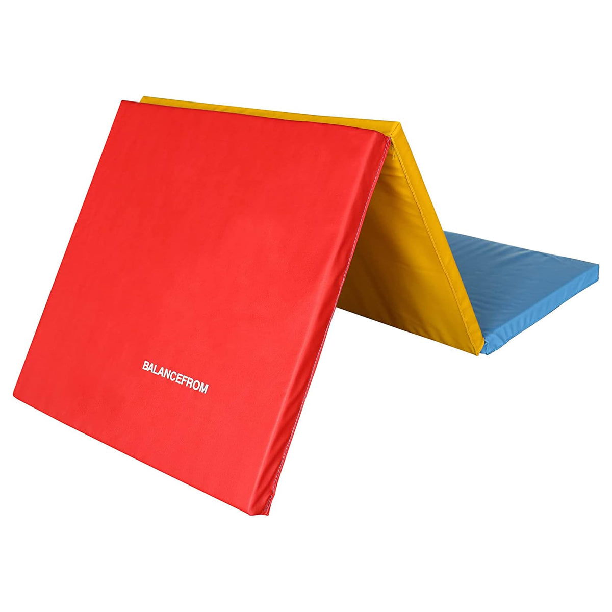 Fitvids 2ft x 6ft Three Fold Folding Exercise Mat with Carrying Handles for MMA (Multi-Color)