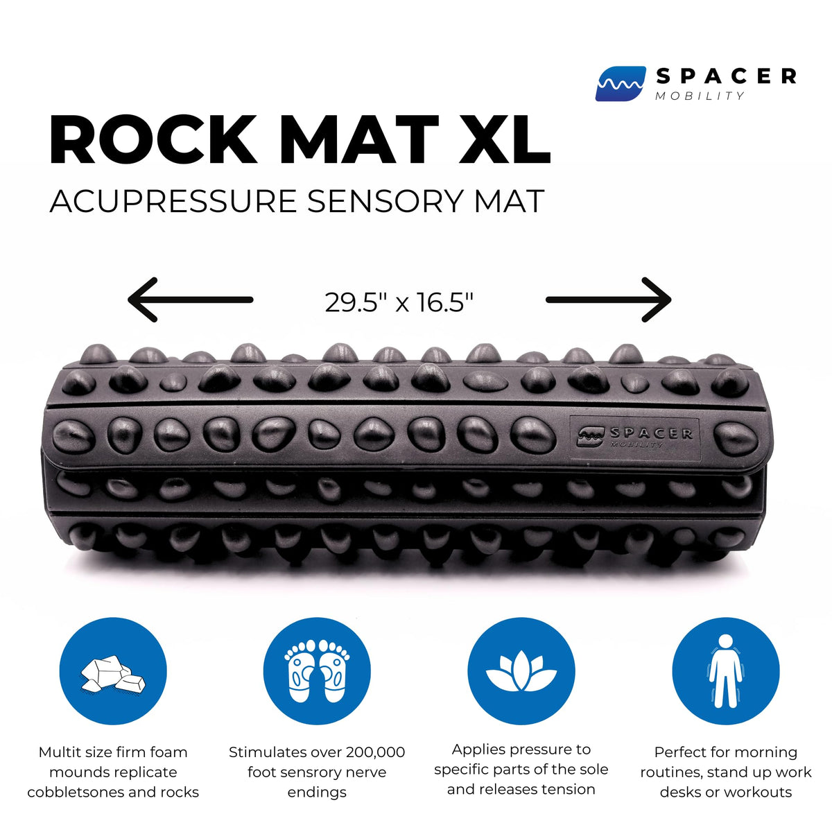 Rock Mat XL Therapeutic Foot Massage Mat Helps Stimulate Nerve Endings (Rock Mat XL)