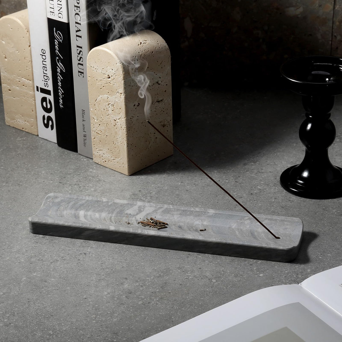 Marble Incense Holder (Palissandro Blue)