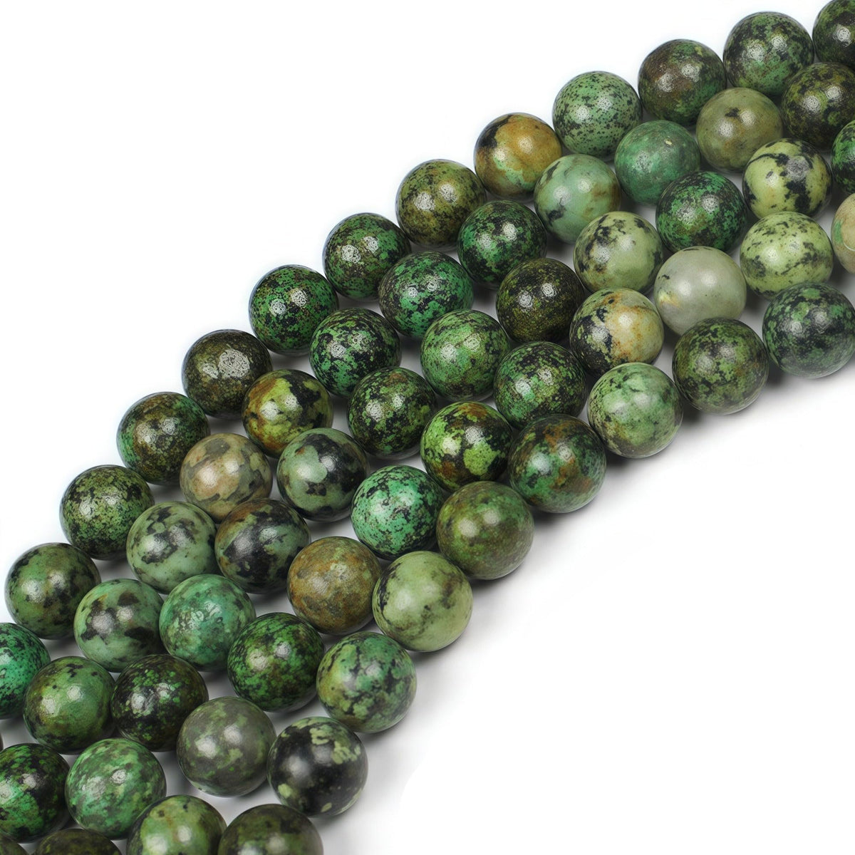 Natural African Turquoise Beads Round Loose Stone Beads for Jewelry Making DIY Bracelet Necklace Accessory 15" (African Turquoise / 12mm)