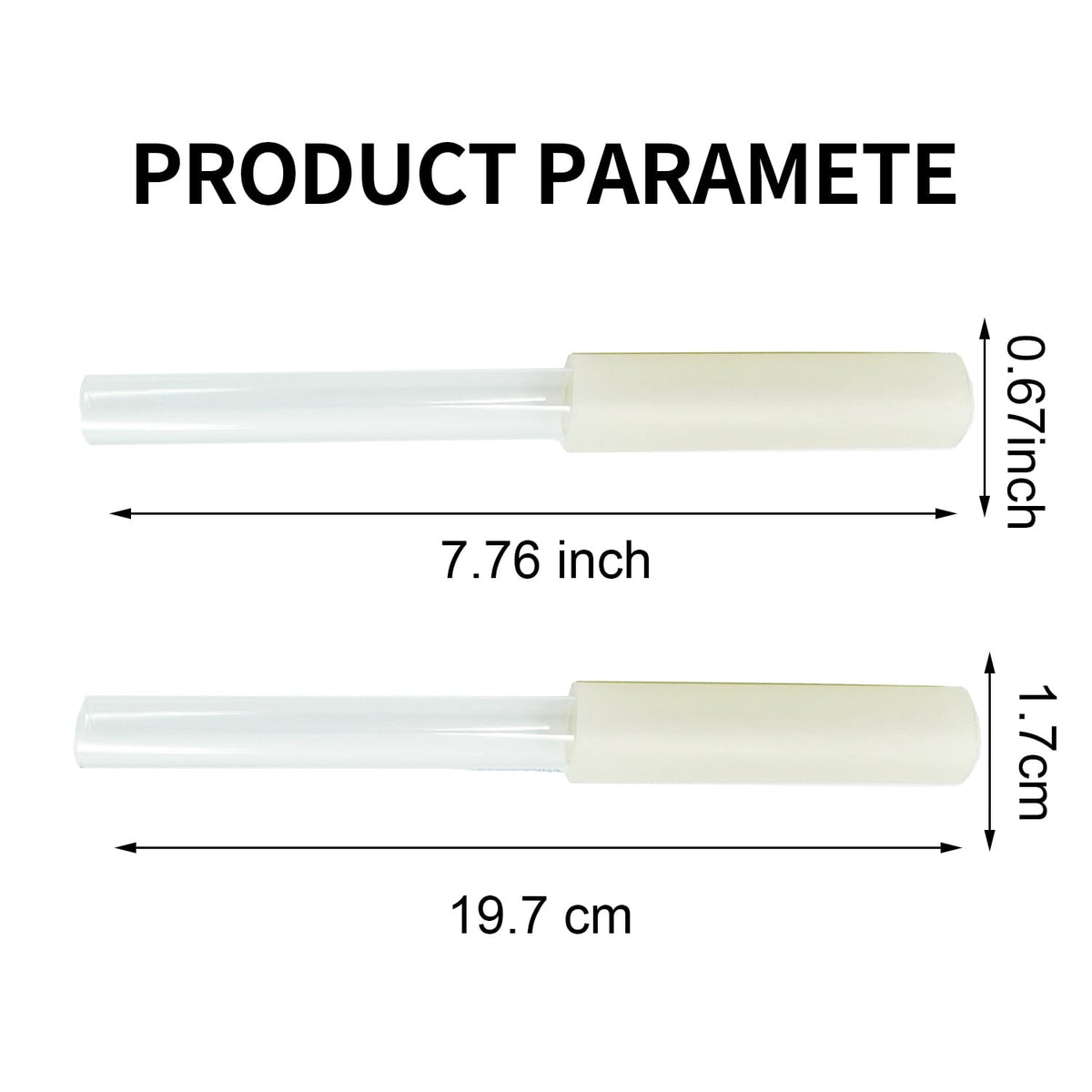 Singing Bowl Mallet Clear Hollow Crystal Base Rubber Striker Stick (White rubber hollow stick)