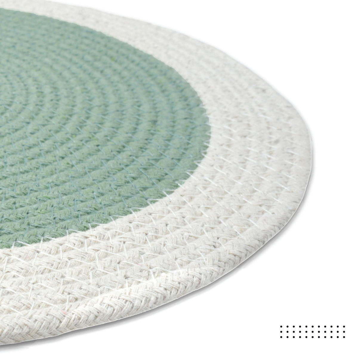 Placemats Round Cotton Dining Table Mats 13" (Sage & Off White / 13" (Set of 6))
