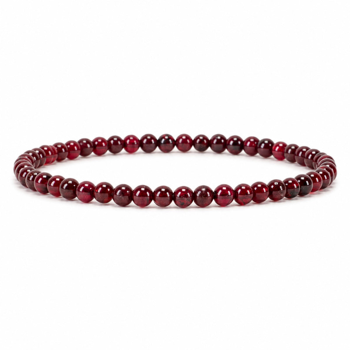 Red Garnet Bracelet 4mm Beaded Bracelet (Red Garnet / Medium)