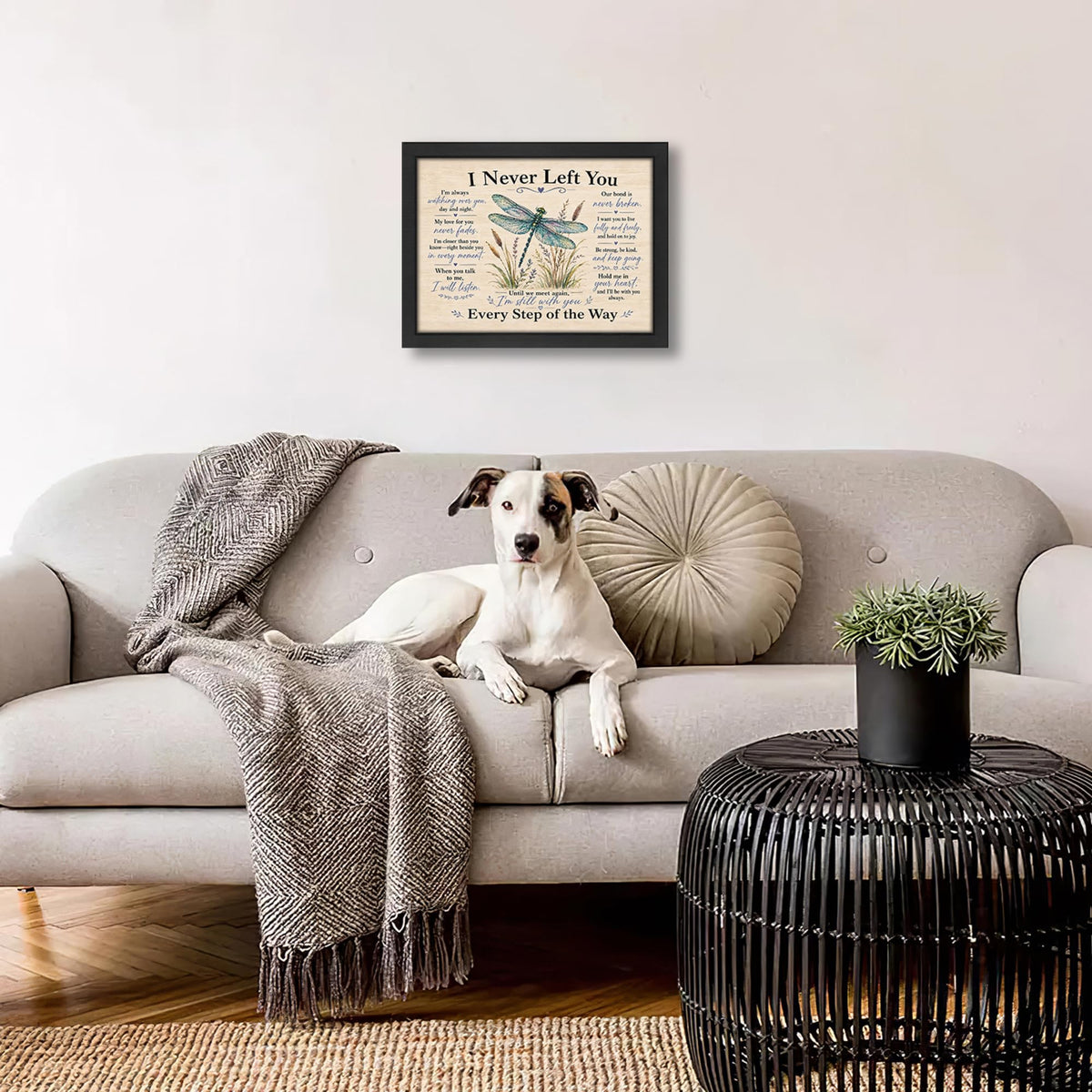 Rustic Dragonfly Memorial Decor Wall Art (Wall Art Framed 63 / 16"L x 12"W)