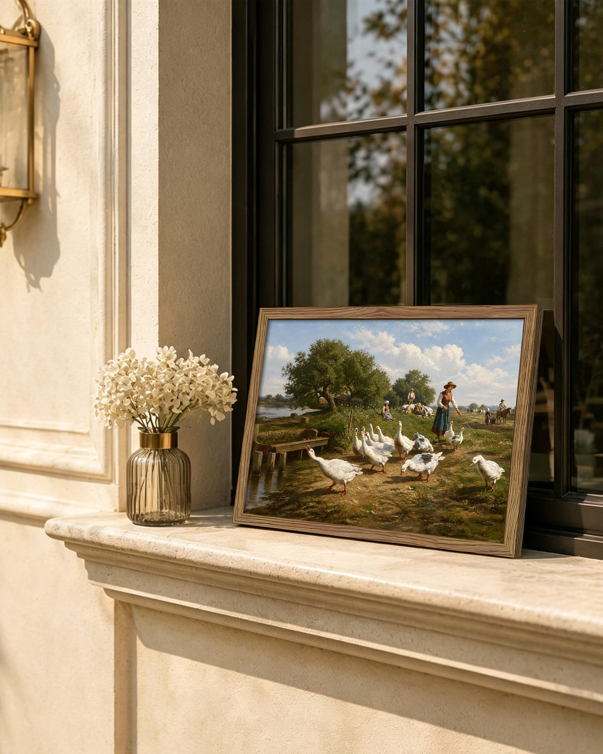 Vintage Geese Farmhouse Wall Art (B-A Flock of Geese / 16"L x 12"W)
