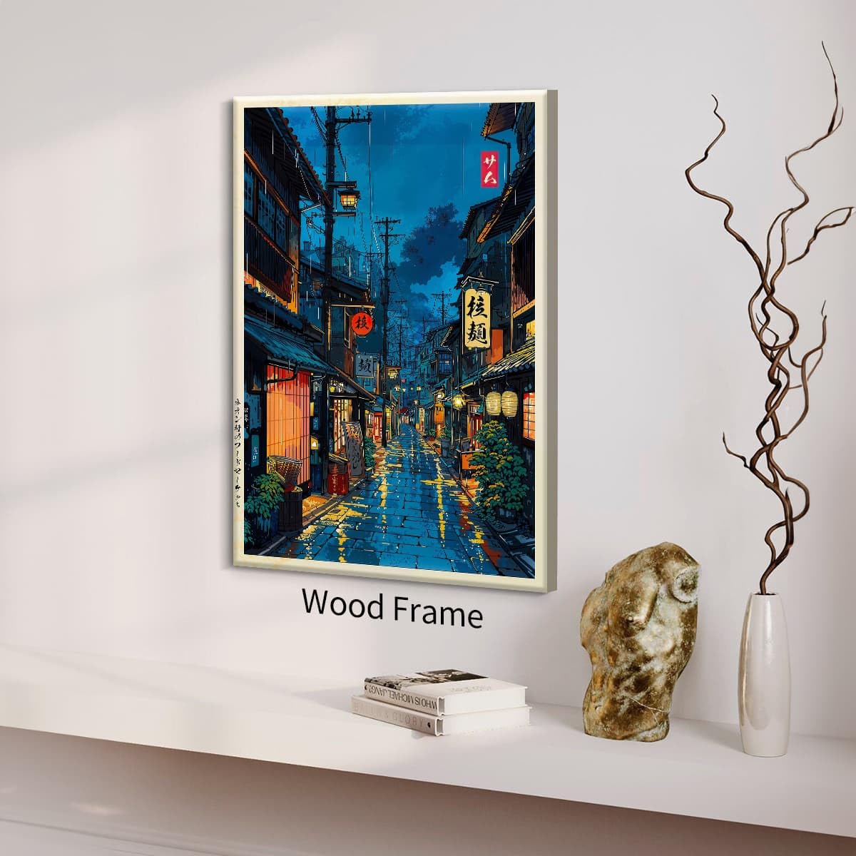 Framed Japanese Wall Art 8x10in Vintage Tokyo Tea House Poster Modern Japan Ukiyo (Wrapped Canvas / Japanese Art / 10"L x 8"W)