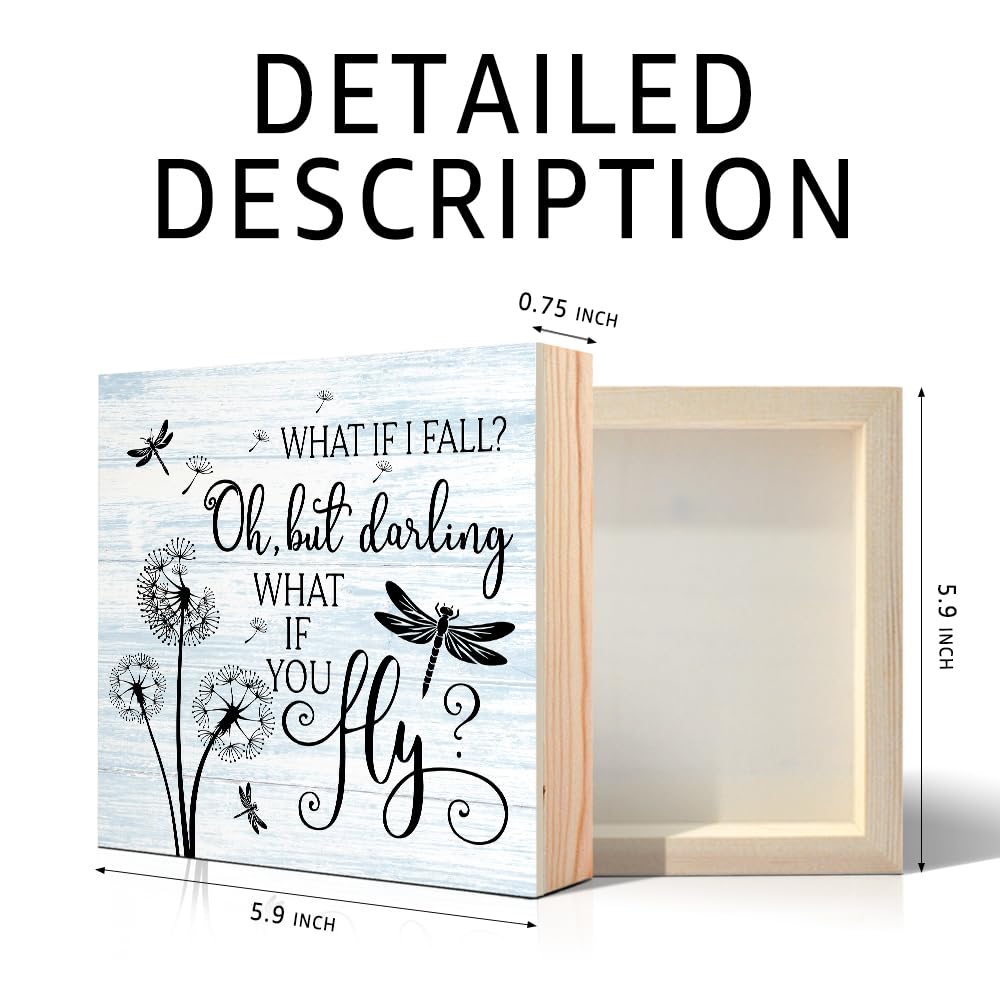 Dandelion Wooden Box Sign (Light Blue1)