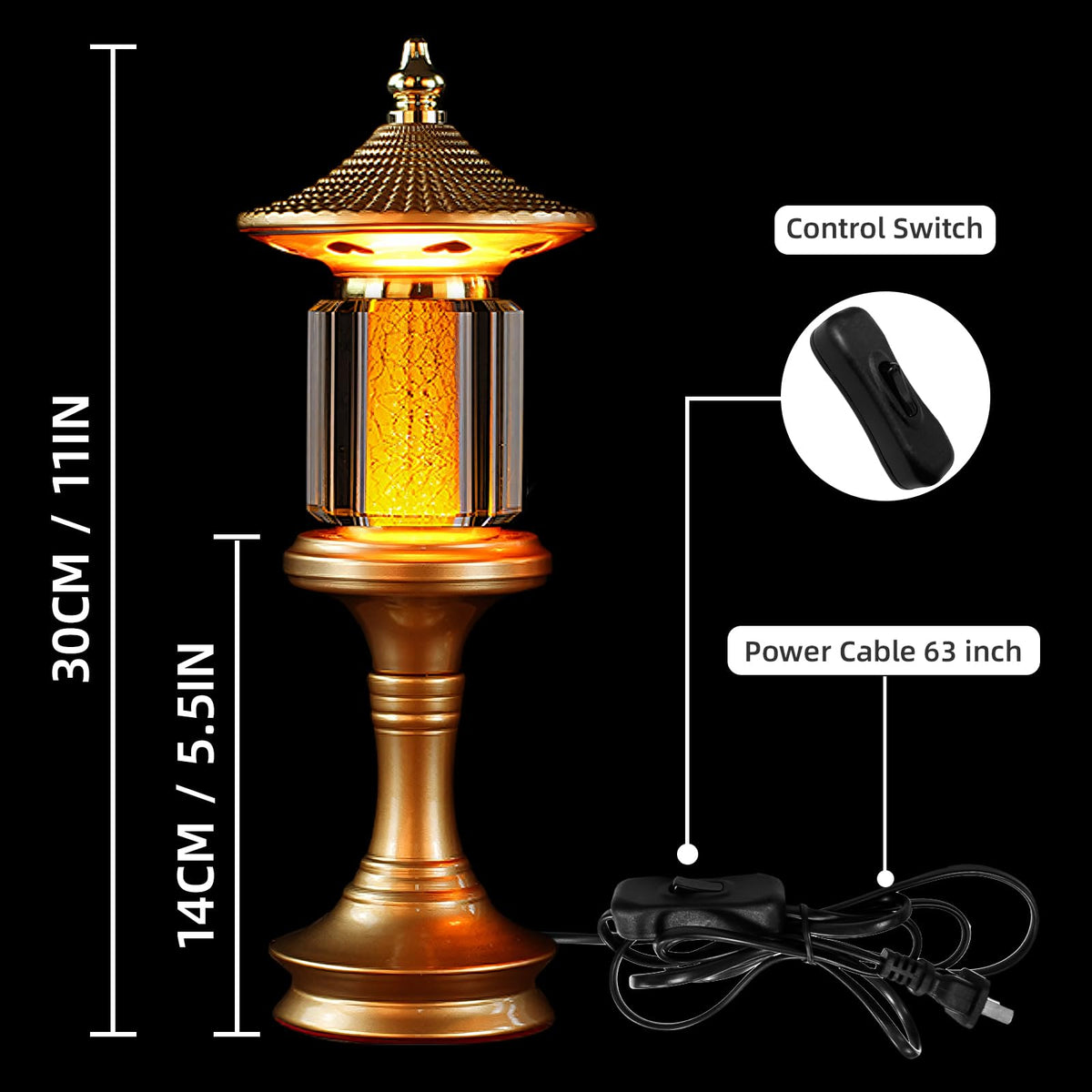 Lotus Flower Lamp Palace Crystal 7 Color LED Buddhist Meditation (Z3-10inch)