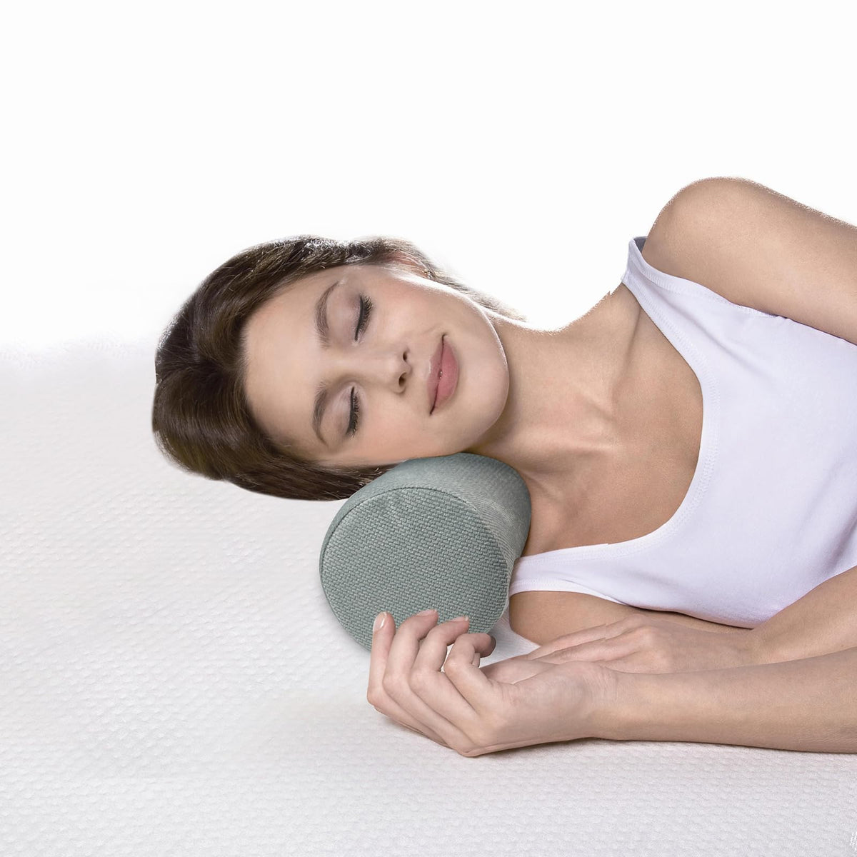 Cervical Neck Roll Pillow (Gray Style 2 / 4.7inch H X 17inche L)