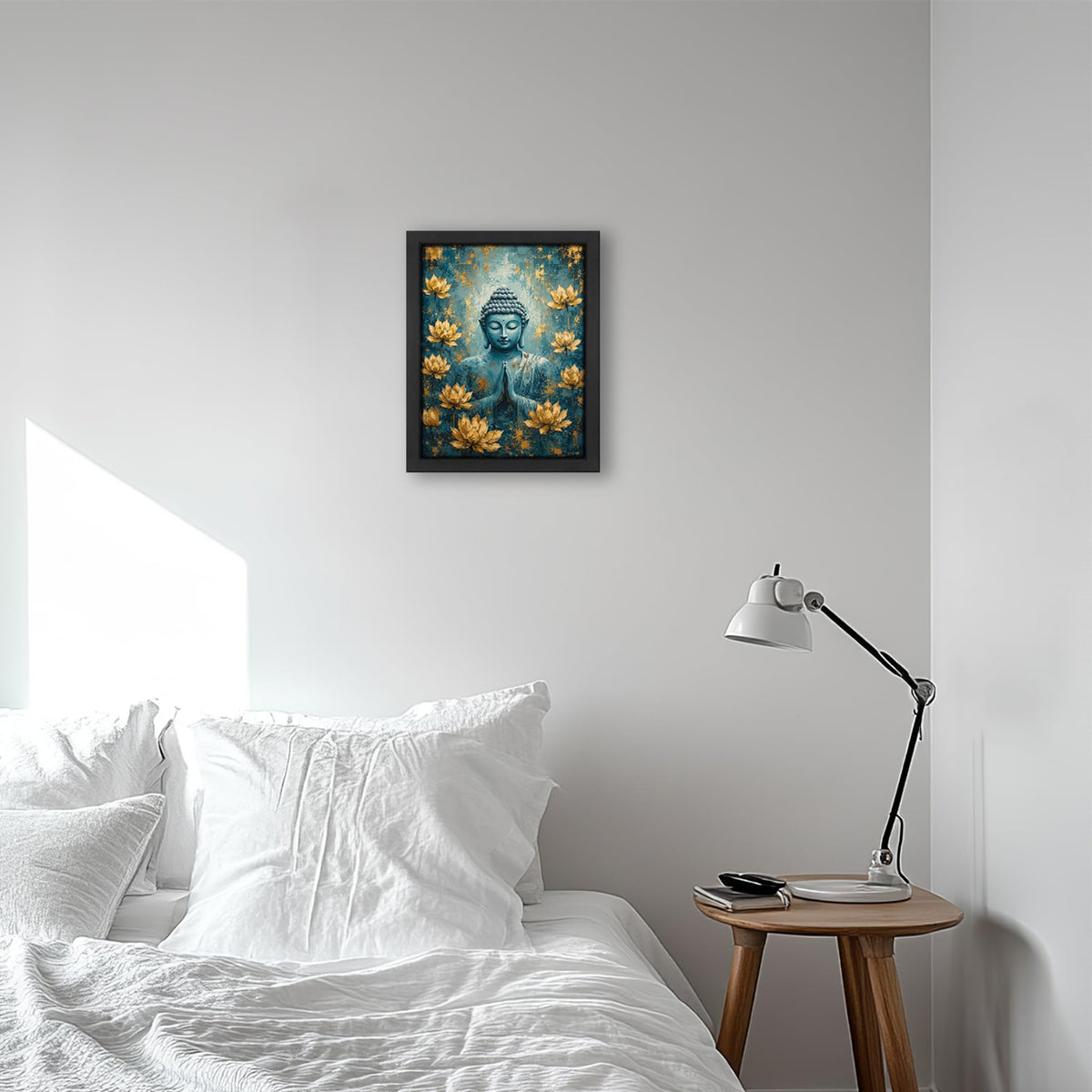 Teal Buddha Decor Wall Art (Wall Art Framed 10 / 10"L x 8"W)