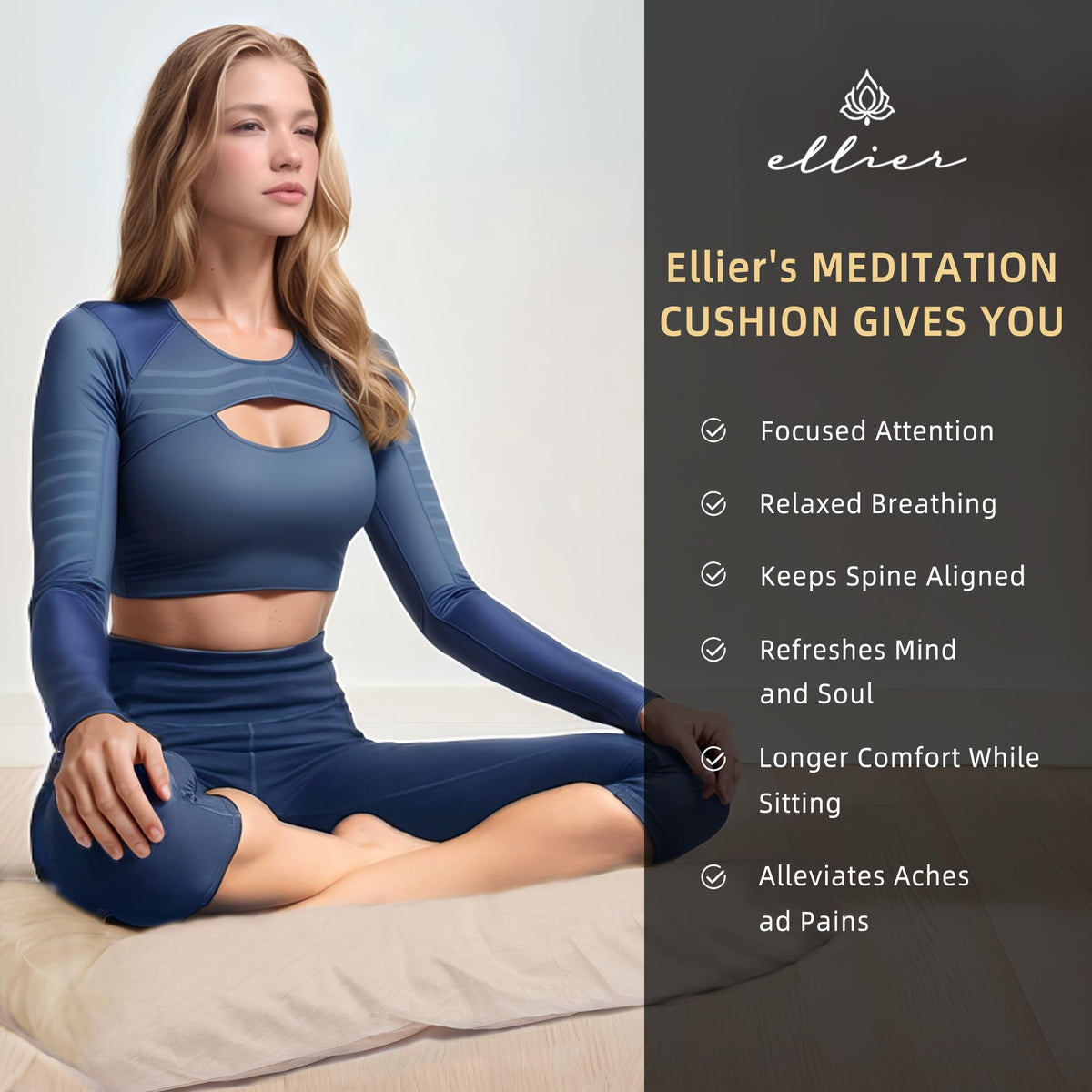 Zafu & Zabuton Meditation Cushion Set (Khaki)