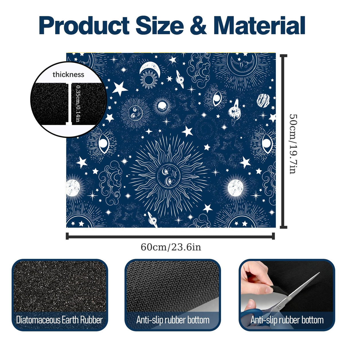 Dryer Top Protector Mat (blue goth)