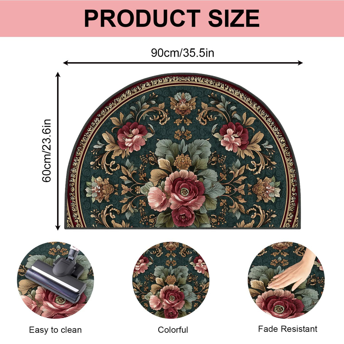Semicircular Entrance Door Mat 24" x 36" (#38 / 2' x 3' (Semicircular))