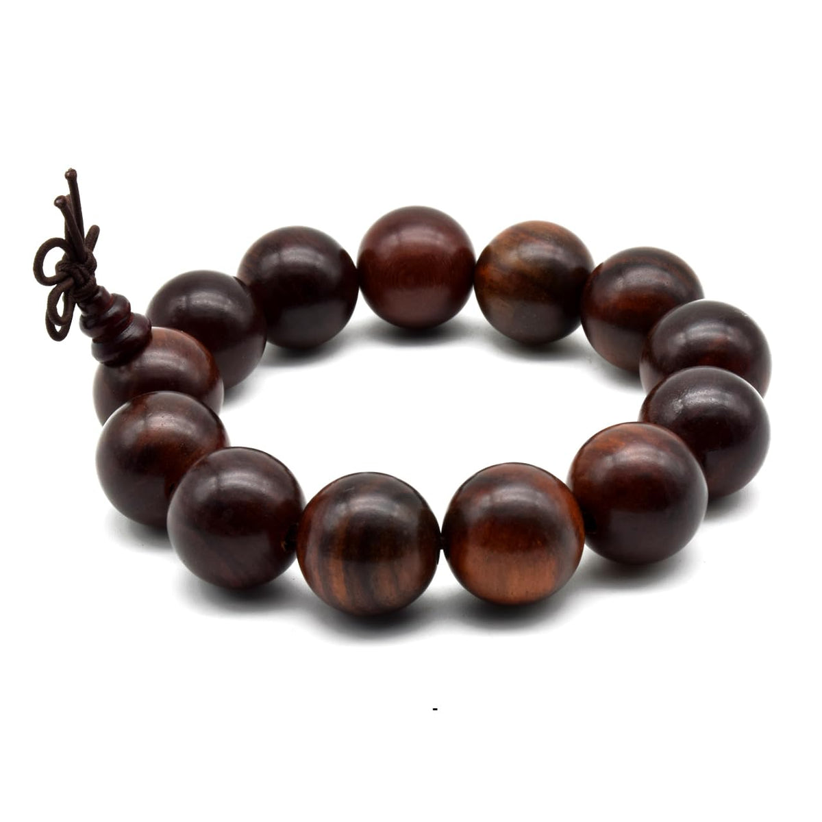 Unisex Natural Rosewood Prayer Beads Buddha Buddhist Prayer Meditation Mala Necklace Bracelet (18mm 13 beads)