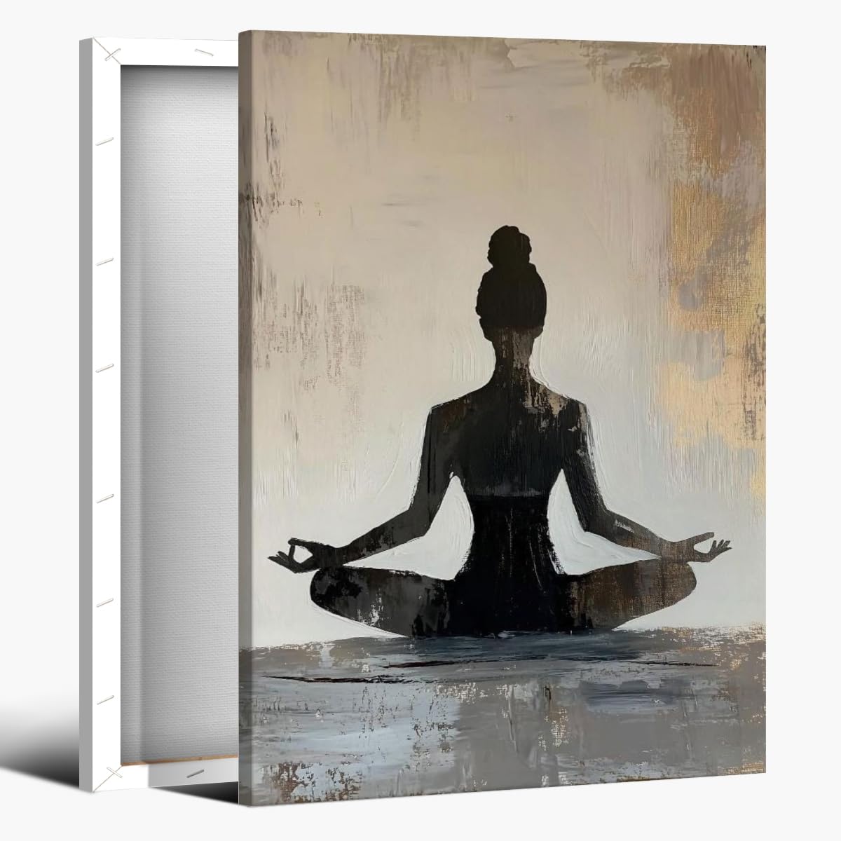 Meditation Wall Art Minimalist Yoga Pose Poster Zen Decor Calming Corner Canvas Prints Mindfulness Wellness Art for Yoga Studio Decor 12x18inch Framed (style-2-Framed / 12"L x 18"W - Framed)